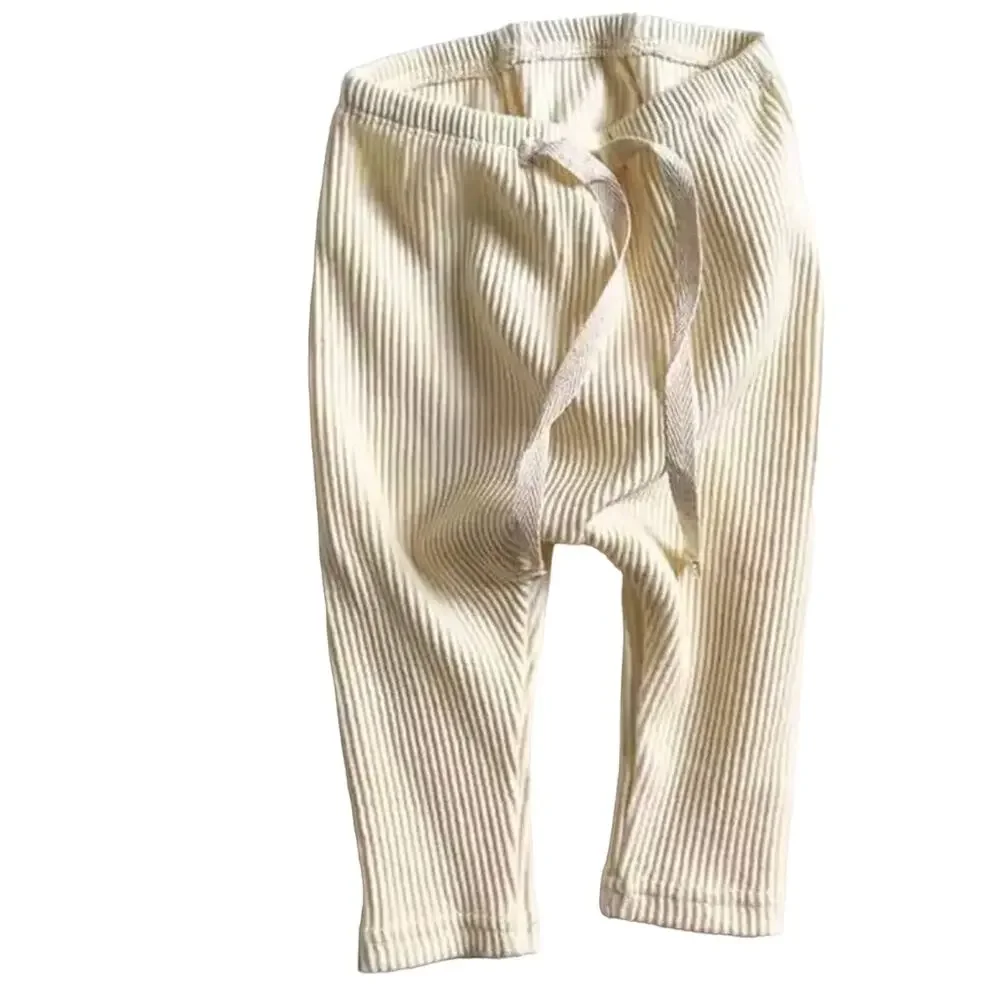 New Ribbed cotton pants toddler 12-18 mo. dark tan